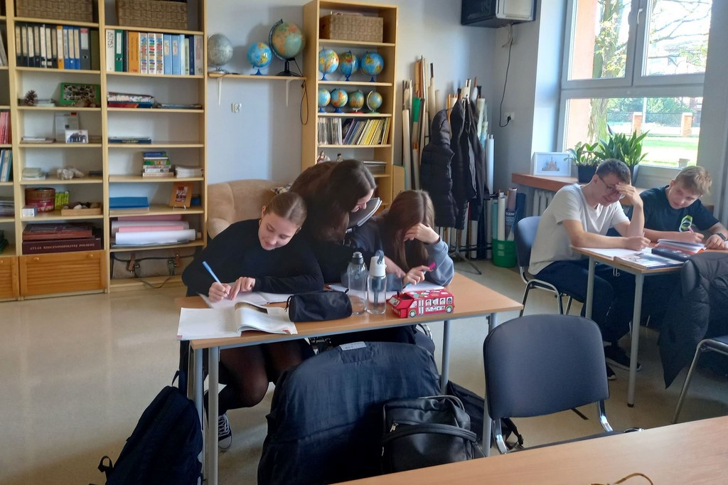 Na zdjęciu uczniowie w czasie zajęć w klasie